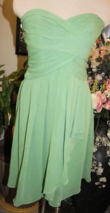 Davids Bridal green chiffon formal bridesmaids cocktail dress 4 - Picture 1 of 5