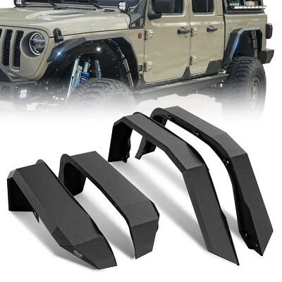 Front & Rear Fender Flares W/ Turn Signal Lights For 2020-2025 Jeep Gladiator JT - Image 1 of 4