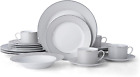 Percy 20-Piece Porcelain Dinnerware Set, Service For 4, Grey