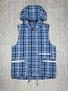 ENGINEERED GARMENTS Field Vest, MEN'S MEDIUM, Plaid, Cotton Nylon, Blue USA - Picture 1 of 10
