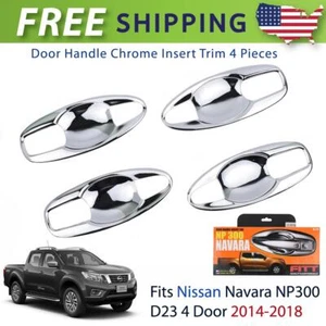 Bowl Door Handle Insert Chrome Trim Fits Nissan Navara NP300 Pickup 2014-18 New - Picture 1 of 5