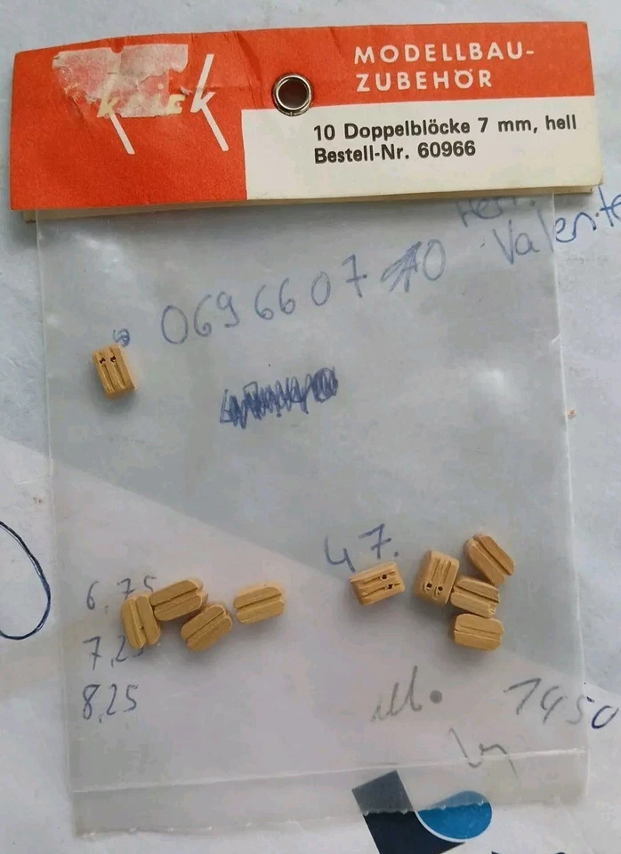 Krick 60966 Doppelblöcke 7mm Hell Neu/OVP - Bild 1 von 1