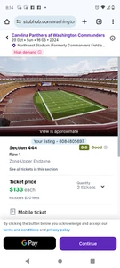  2 Cheap Commanders Vs Panthers Row 1 - Picture 1 of 1