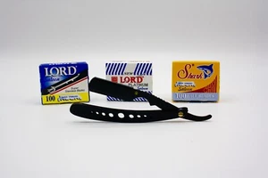 100 LORD+100 SHARK+100 LORD PLATINUM Razor Blades +CLASSIC  Black metal razor - Picture 1 of 2