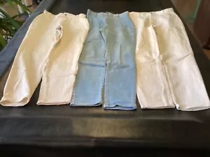 3 Stretch Jeans Lt Blue, White & Ecru High Waisted 29”Wx30”L Sz 10 Sold Separate - Picture 1 of 13