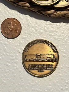 Antike Bronze Dampfeisenbahn Lokomotiven Motoren Medaillon Münze Medaille Vintage - Bild 1 von 4