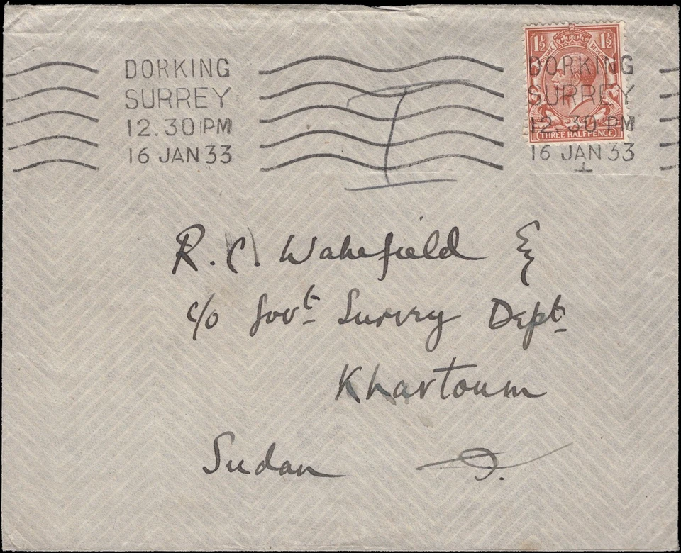 SAVOYSTAMPS - UNITED KINGDOM COVER - 1933 - Airmail cover to Khartoum Sudan - Image 1 of 1