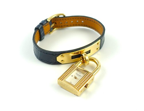 Hermès Kelly Lock Watch orologio 18 carati Oro giallo e brillanti lim. edizione ca 1995