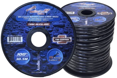 Audiopipe 16 Gauge 100 Feet OFC Tin Copper Marine Speaker Cable  RGB Plus White - Image 1 of 4