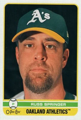 #357 Russ Springer Oakland Athletics 2009 O-PEE-CHEE Baseball Card FAV - Image 1 of 2