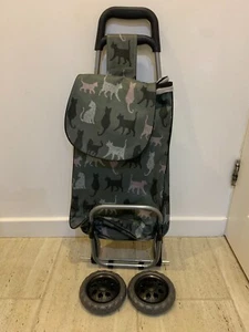 40L Lightweight Shopping Trolley, Hard Wearing & Foldaway Trendy Folding Cat UK - Picture 1 of 3