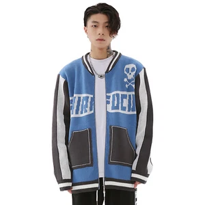 Niepce Men‘s Skull Knit Sweater Streetwear Jacket Zipper Gothic Sweater - Imagen 1 de 19