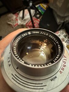 Wollensak Dumont CRO Oscillo Anastigmat 75mm f/1.9 Lens In Alphax Shutter 