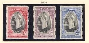 TONGA - STAMPS ISSUED DURING REIGN OF KING GEORGE VI  IN PLASTIC MOUNTS - Picture 1 of 9