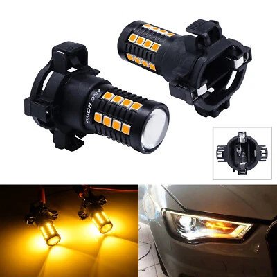 PY24W 5200s 15W LED Sidelight Indicator Turn Signal Light Bulbs Amber Error Free - Image 1 of 4