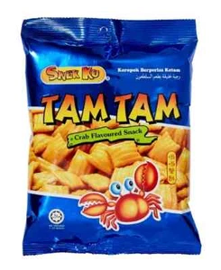 Crab Flavoured Snack Food SNEK KU TAM TAM 4Packs x 25g Must Try Delicious Taste - Picture 1 of 3