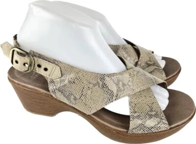 Dansko Jacinta Platform sandals leather snakeskin slingback size38 Foto 1 de 4