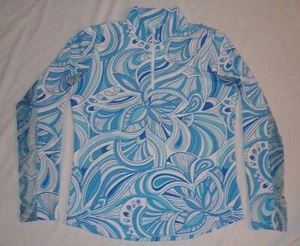 IBKUL 1/4 Zip UPF 50+ BLUE PAISLEY Golf Pullover Top With Mesh Arm Panels S - Picture 1 of 4
