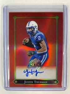 Justin Thurman RC Auto #d /15. 2025 Leaf Metal. Kansas Jayhawks Freshman RB SP - Picture 1 of 2