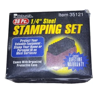 1/4" HIGH CARBON STEEL LETTER & NUMBER STAMPING SET WITH CASE PITTSBURGH NIB - Picture 1 of 1