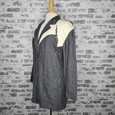 Blazer vaquero occidental vintage PG Collections Ginger Bort para mujer con cuentas talla 4 EE. UU. Foto 1 de 4