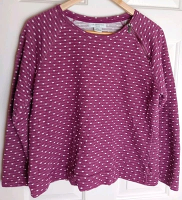 Liz Claiborne Petite XL Long Sleeve Blouse Polka Dot 100% Cotton  - Image 1 of 4