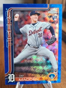 2025 Topps Chrome Logofractor Ty Madden RC Blue Refractor /150 Detroit Tigers 🔥 - Picture 1 of 4