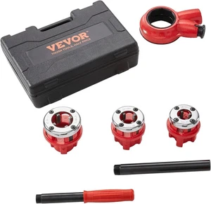Kit de enhebrador de tubo de trinquete VEVOR, 1/2" NPT, 3/4" NPT, 1" NPT trinquete manual - Imagen 1 de 11
