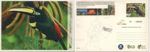 ECUADOR 2012 CARTOLINA CANCELLERIA FAUNA TUCANO UCCELLINI MINT MNH - Foto 1 di 3