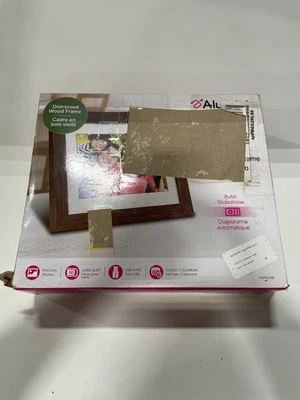 Aluratek 8” Distressed Wood Digital Photo Frame - Image 1 of 2