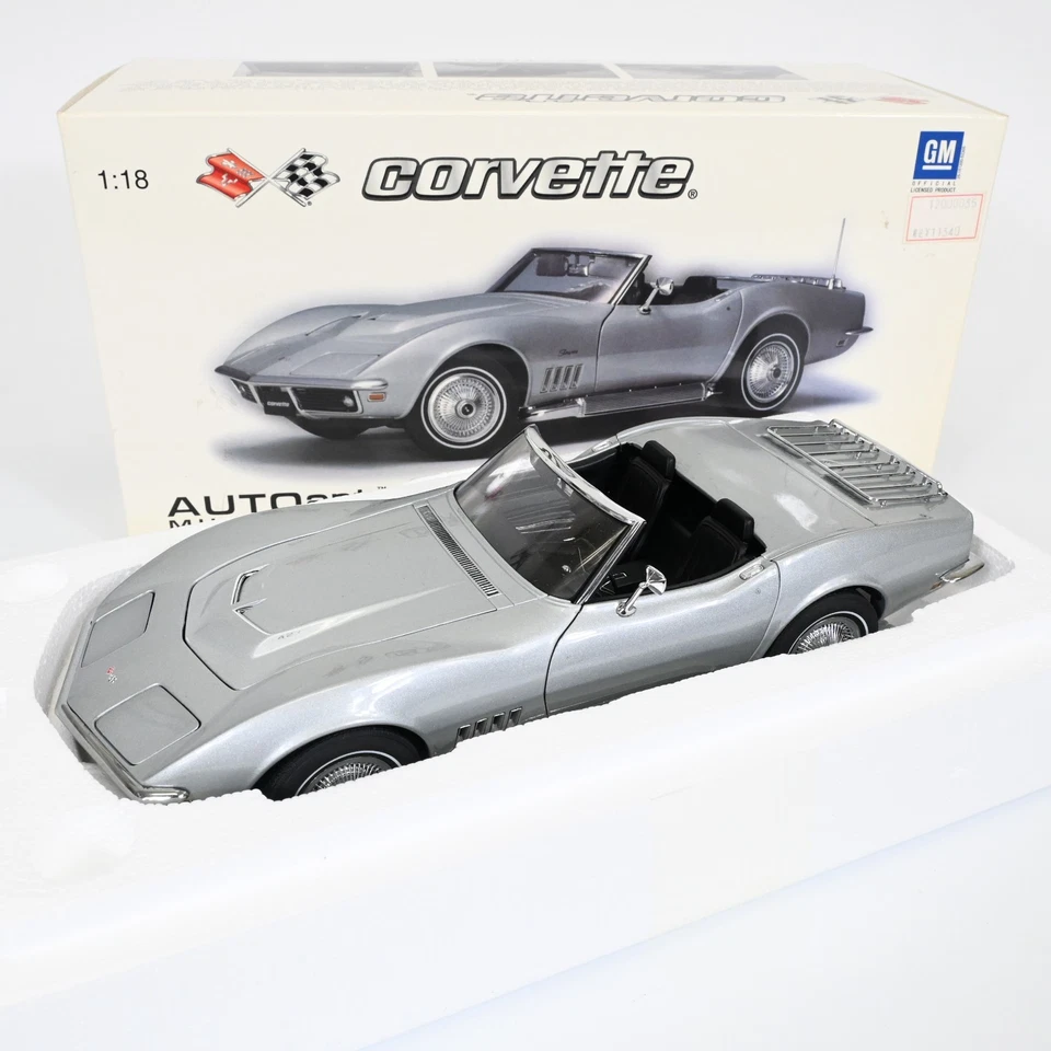 AUTOart 1/18 Chevrolet Corvette 1969 Cortez Silver Diecast Model Car - Image 1 of 4