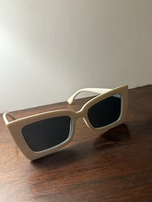 Vintage White Framed Sunglasses Cat Eye Cute! - Image 1 of 4