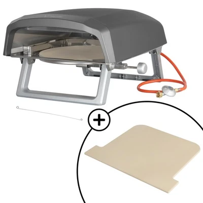 Pizzaofen Gas mit Pizzastein Pizzabackofen Set Edelstahl Outdoor BBQ-Toro