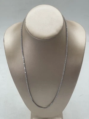 Collar Micro Tenis 22 Pulgadas 2.5mm Chapado en Oro Blanco 14K/Piedras Circonitas Dorado Foto 1 de 4