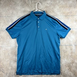 J. Lindeberg Polo Adult Mens Extra Large Blue Short Sleeve Golf Polo Regular Fit - Picture 1 of 14