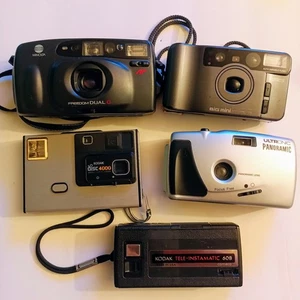 Lot of 5 Untested Kodak Minolta Konica Kinetic 35m 110 Point Shoot Case/Film VTD - Picture 1 of 22