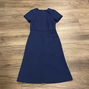 Ann Taylor Petite Kurzarm Etuikleid in Bi-Stretch Blau Gr. 0P Karrierekleidung - Bild 1 von 5