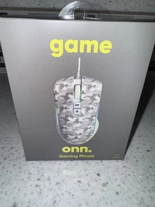 New ONN GAMING MOUSE 6' USB LED LIGHTING GREY CAMO GRAY CAMOFLAUGE - Picture 1 of 4