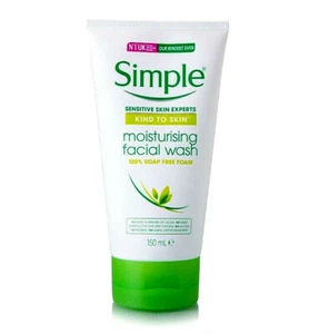 Simple Moisturising Facial Wash 150ml Kind to Skin 100% Soap Free Foam  - Picture 1 of 6
