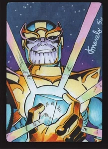 PRINT Avengers - Thanos #1 Sketch Card Limited Ed. Set of 12 ACEO - Picture 1 of 3