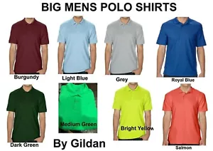 GRANDE Hombre Polo Camisa GILDAN Ropa de Trabajo Informal 3XL 4XL 5XL NUEVO - Imagen 1 de 13