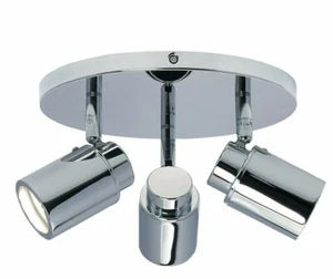 Luz de techo de foco de baño, acabado cromado pulido, bombillas GU10 incluidas - Imagen 1 de 6