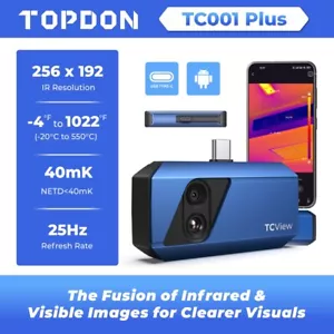 TOPDON TC001 PLUS Dual Camera Compact Thermal Imaging Camera for Tpye-C Android - Picture 1 of 19