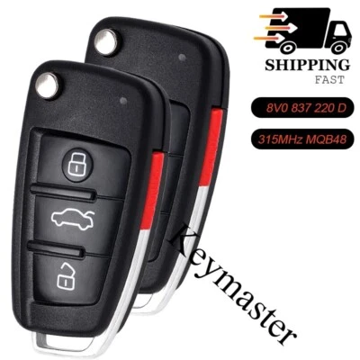 2X Flip Smart Keyless Remote Key Fob 8V0 837 220 D for Audi A3 S3 A6 NBGFS12P71 Foto 1 de 4