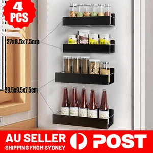 4Pack Magnetic Spice Rack Kitchen Wall Mounted Seasoning Organizers Refrigerator - Picture 1 of 11