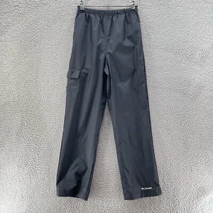 Columbia Nylon Pant Boy Medium Black Waterproof Lightweight Hiking Rain Packable - Picture 1 of 10
