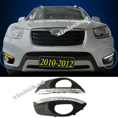 Fit For Hyundai Santa Fe 2010-2012 Front Bumper Fog Lights/Daytime Running Light - Image 1 of 4