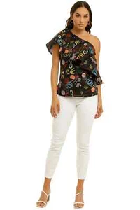 GINGER AND SMART Synchronize Top One Shoulder Work Size 14 AU | RRP 459.00 - Picture 1 of 3