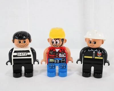Lego Minifigure Mechanic Cop Prisoner Criminal Lot of 3 T164 - Image 1 of 3