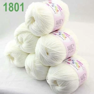 Sale lot 6 Skeins x50g Cashmere Silk Wool Children Hand Knitting Crochet Yarn 01 - Picture 1 of 4